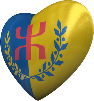 Le Drapeau National Kabyle Coeur (alpha)